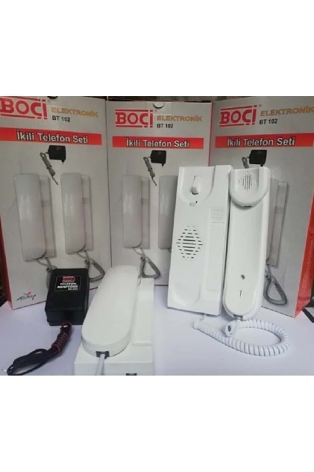 Boçi Bt102 Adaptörlü Ikili Telefon Seti #ALOSAT
