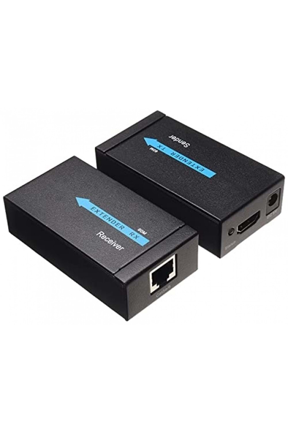 HDMI Extender 60m/196ft, HDMI Over Single Cat5E/6/7 HDMI Repeater HDMI Sender Transmitter Receiver Support 1080p…