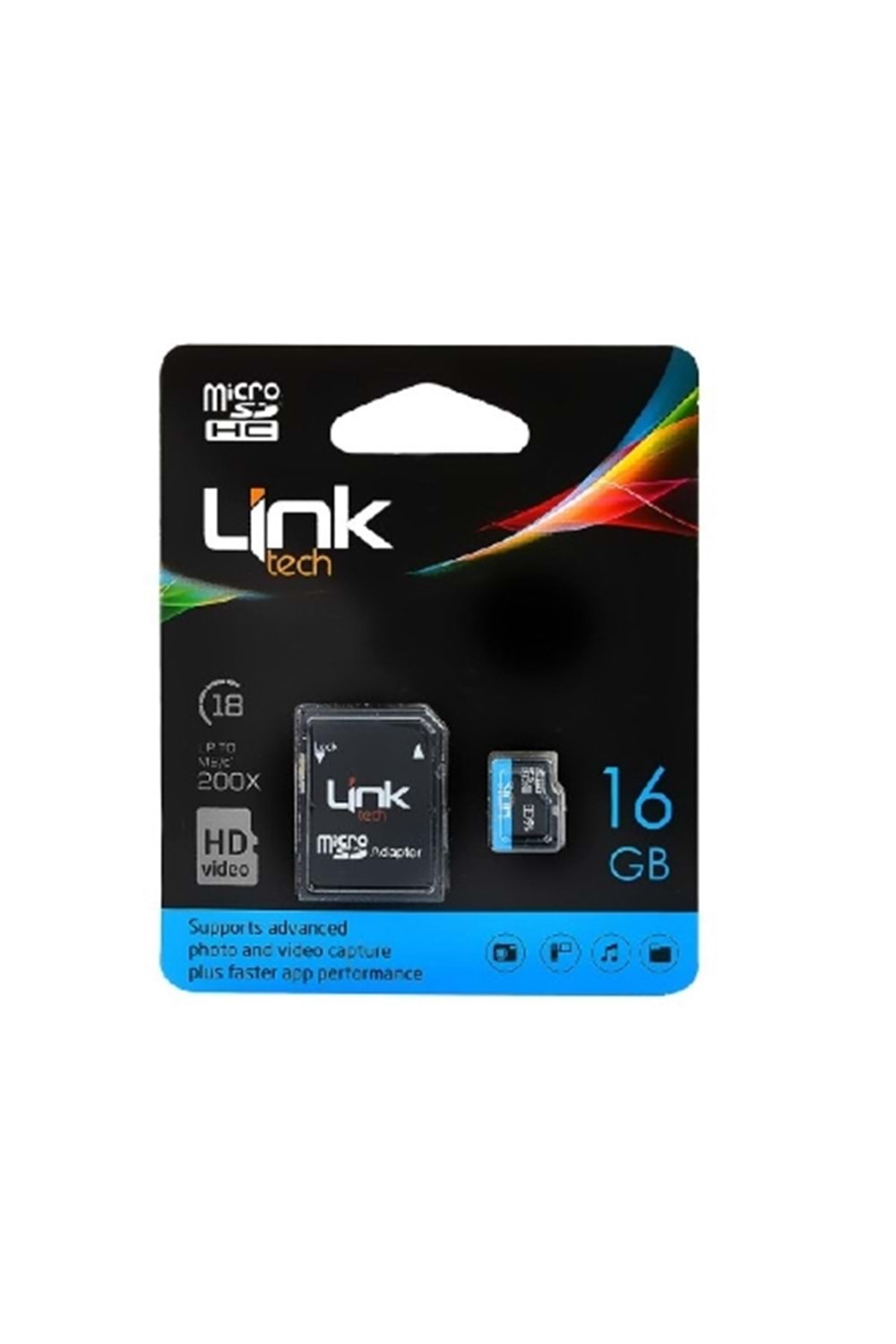 Linktech LMC-M104 16GB MicroSDHC Class 10 Hafıza Kartı + AdaptörLinktech
