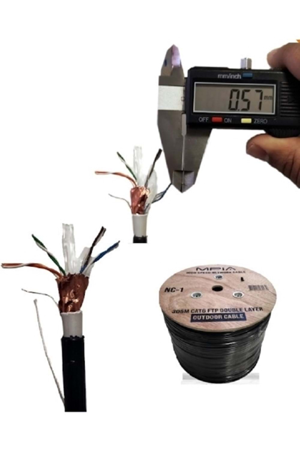 CAT6 FTP Mpia Nc-1 Outdoor 305 Metre Cat6 Ftp Çift Katmanlı Dış Ortam Network İnternet Kablosu