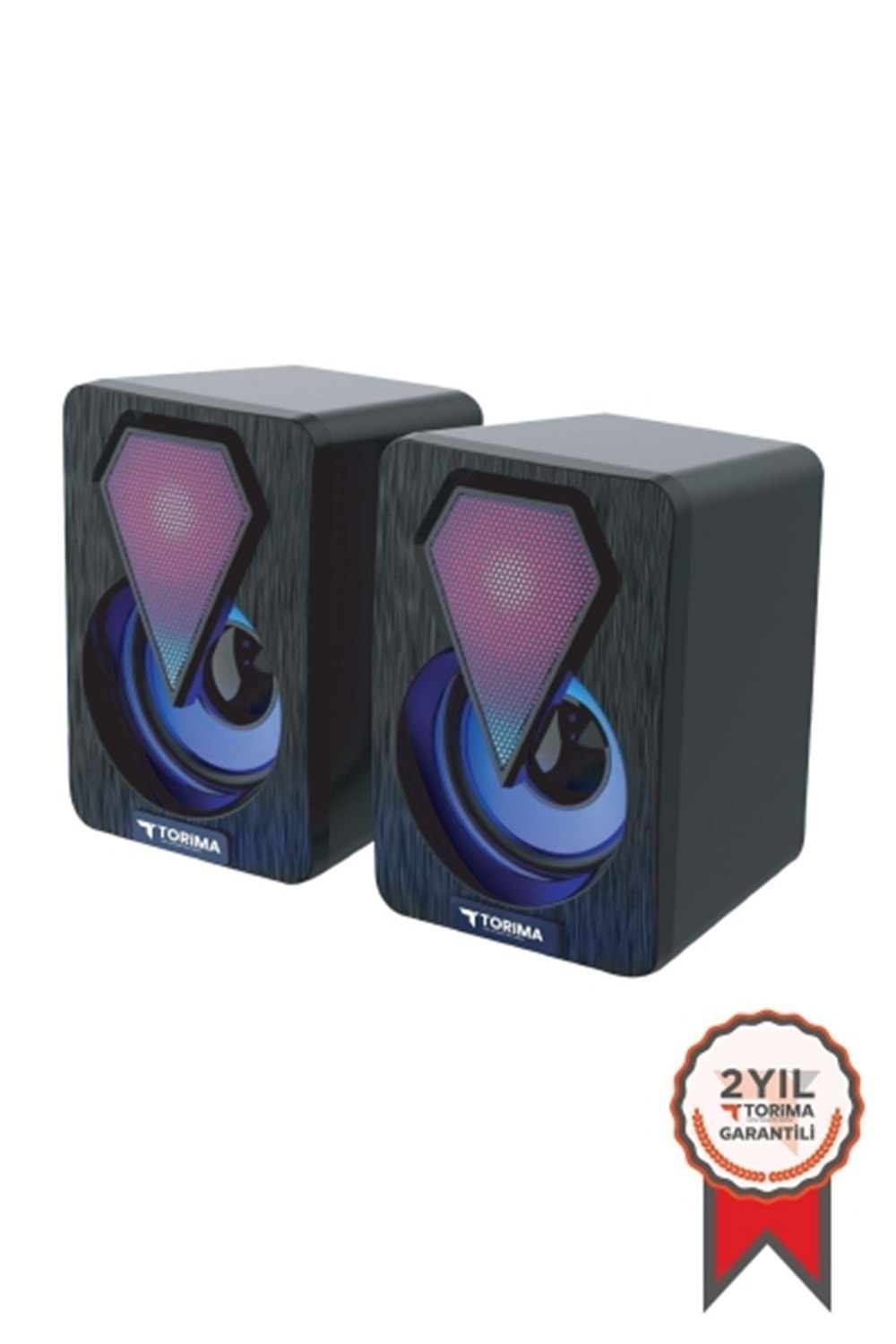 Torima Işıklı Bilgisayar Hoparlörü 1+1 Ses Sistemi 3.5mm Jack Girişli Multimedia Usb Speaker D-04 D04-SPEAKER