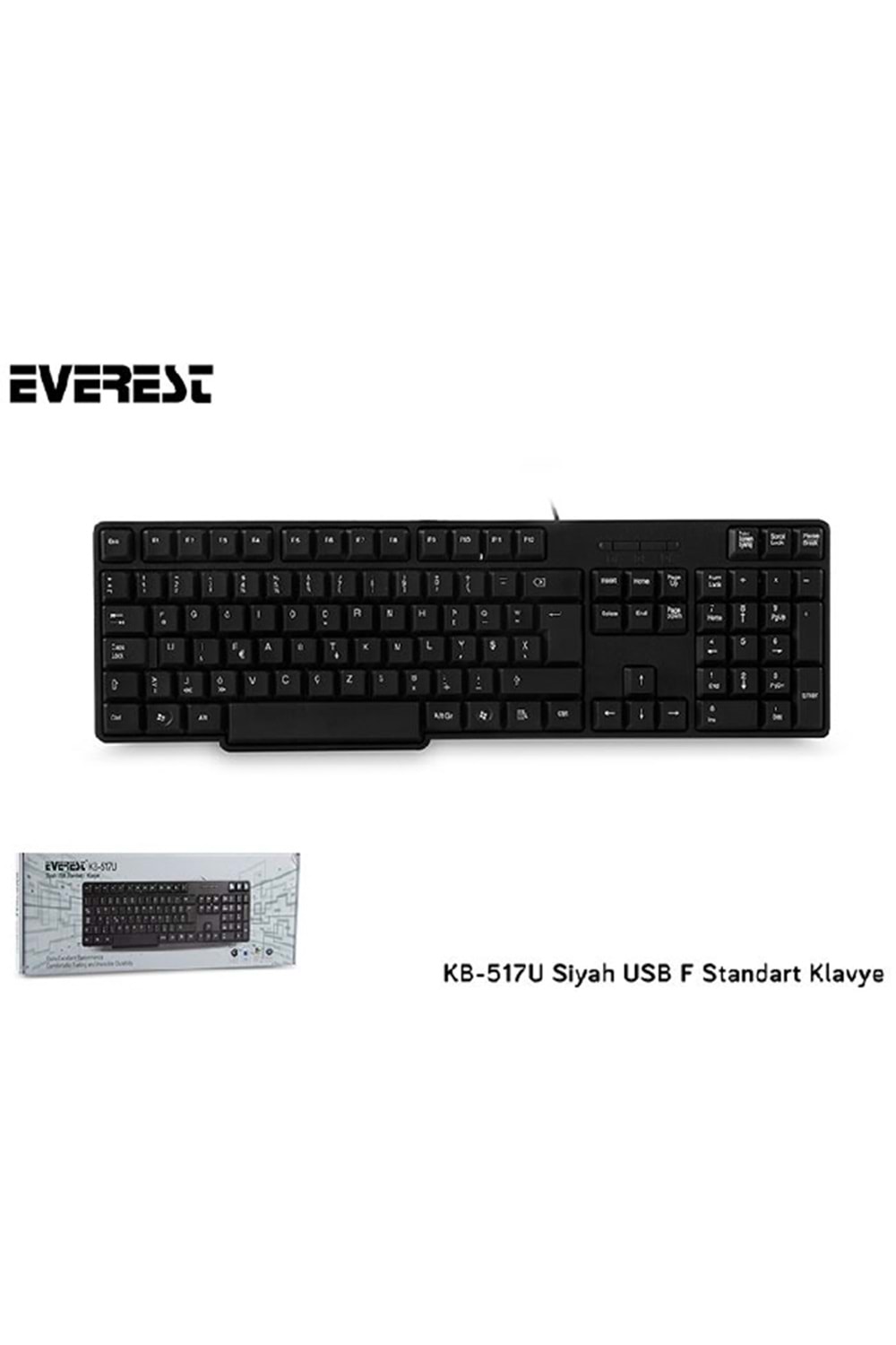 EVEREST KB-517U F Türkçe USB Standart Siyah Klavye