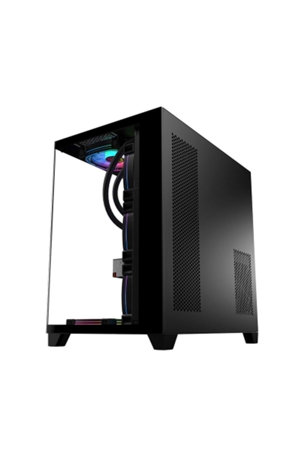 Revenge Supernova Beyaz SYAH 7 RGB Fanlı ATX Temperli Cam Panel Akvaryum Gaming Bilgisayar Kasası