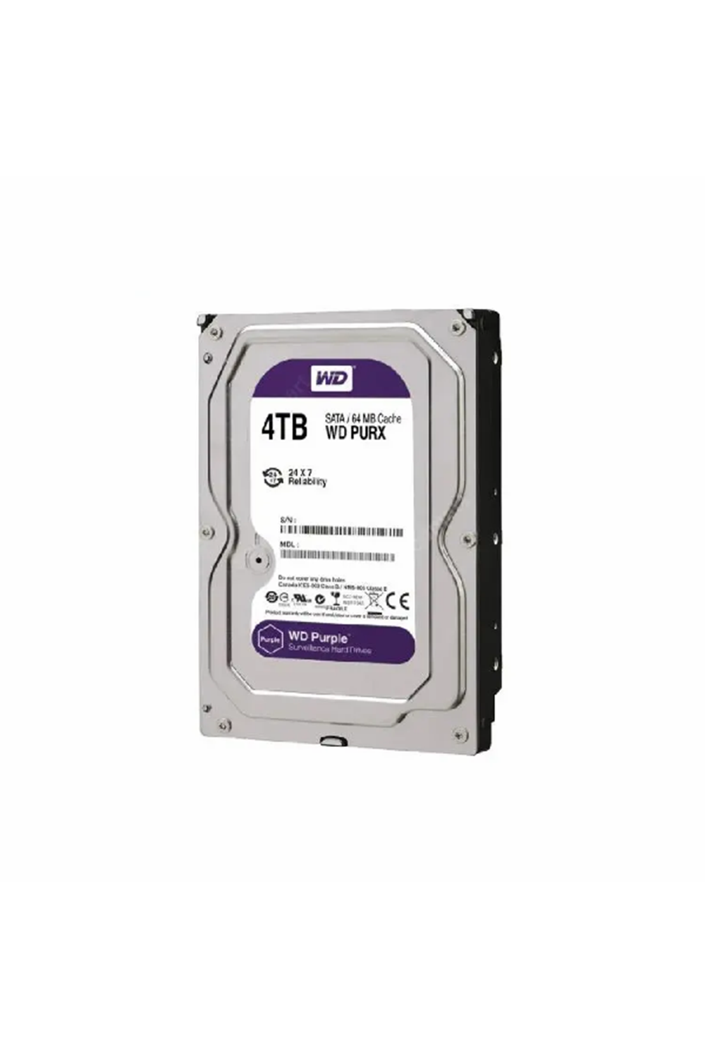 4TB Distribütör WD Purple HDD WD40PURZ SATA 3.0 5400 RPM 3.5
