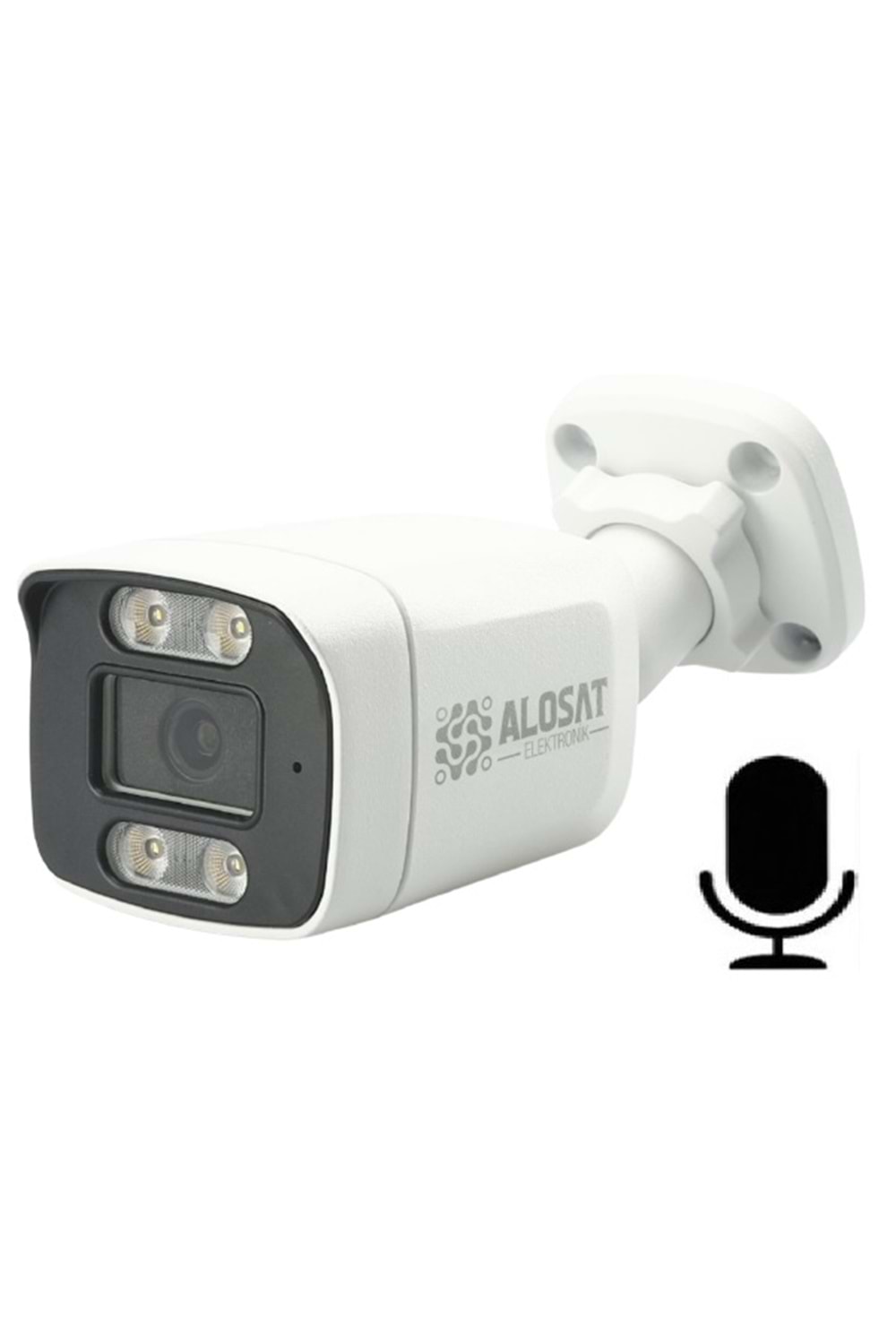 ALOSAT 5MP H5-9945SMW4 AHD 3,6MM Dahili ses Bullet Gece Renkli 4Warm Light LED AHD 5MP Güvenlik Kamera METEL KASA 5Mp Sabit Lens, 1/2,7