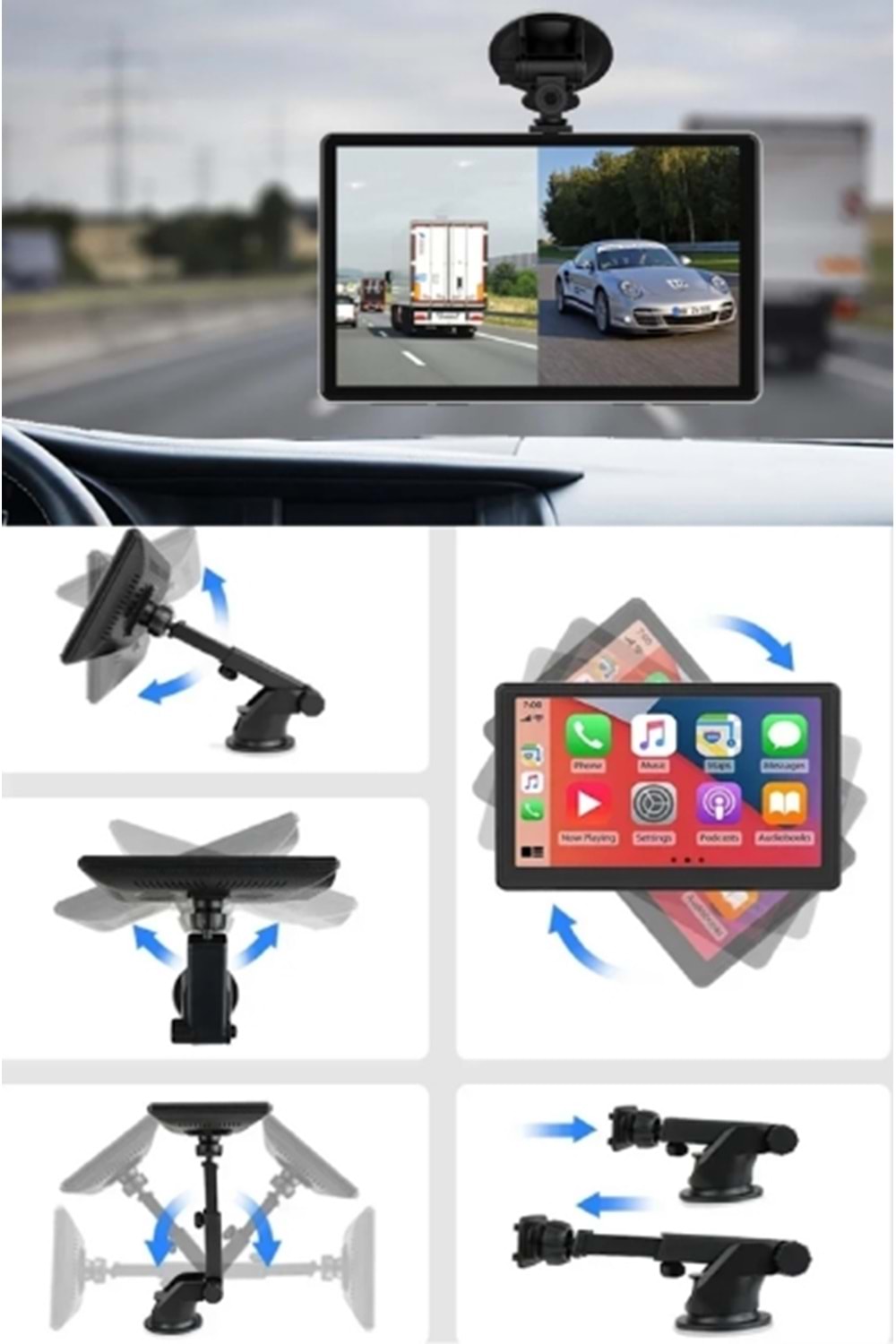 MPIA M88D Araç İçi Kamera Android Auto Apple Car Play Arka Geri Görüş Kamera 7