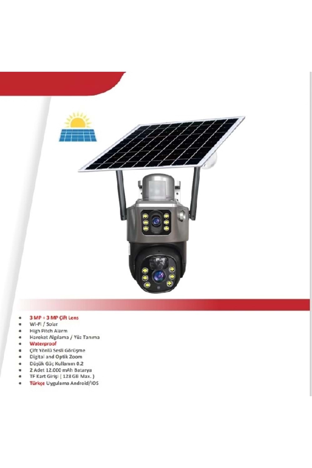 MPIA PT-9547SW 3+3MP kablosuz SOLAR güneş kamera çift lens WiFi PTZ kamera açık dahili pil Video gözetim kamera uzun zaman bekleme V380PRO