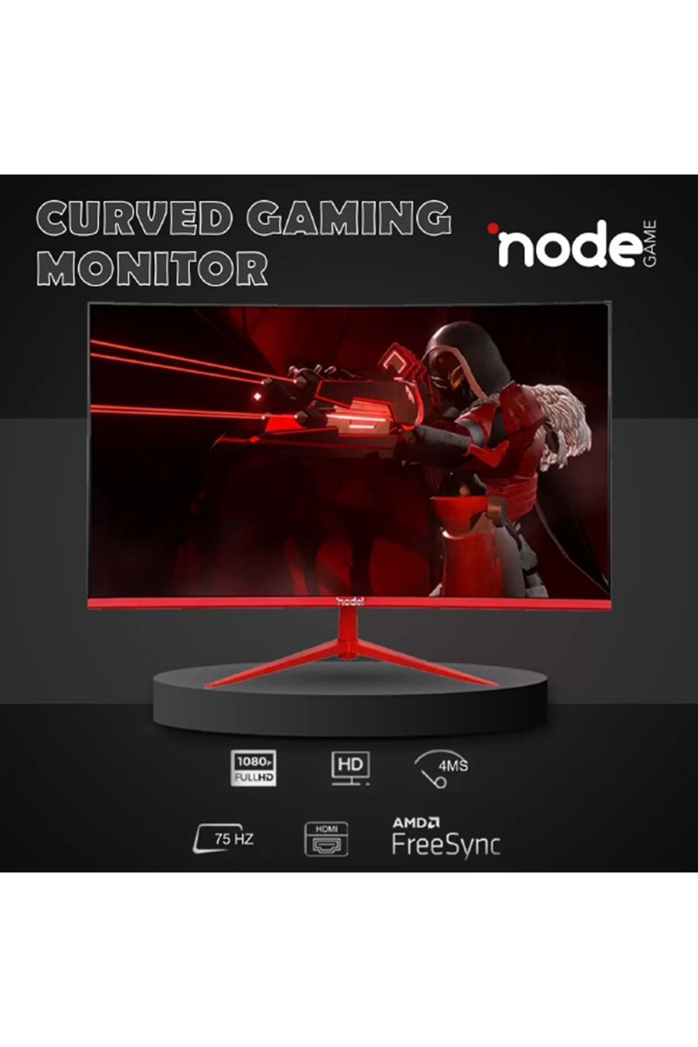 NODE GAME ND-CV2375 24'' inch 75HZ Curved Gaming Monitör
