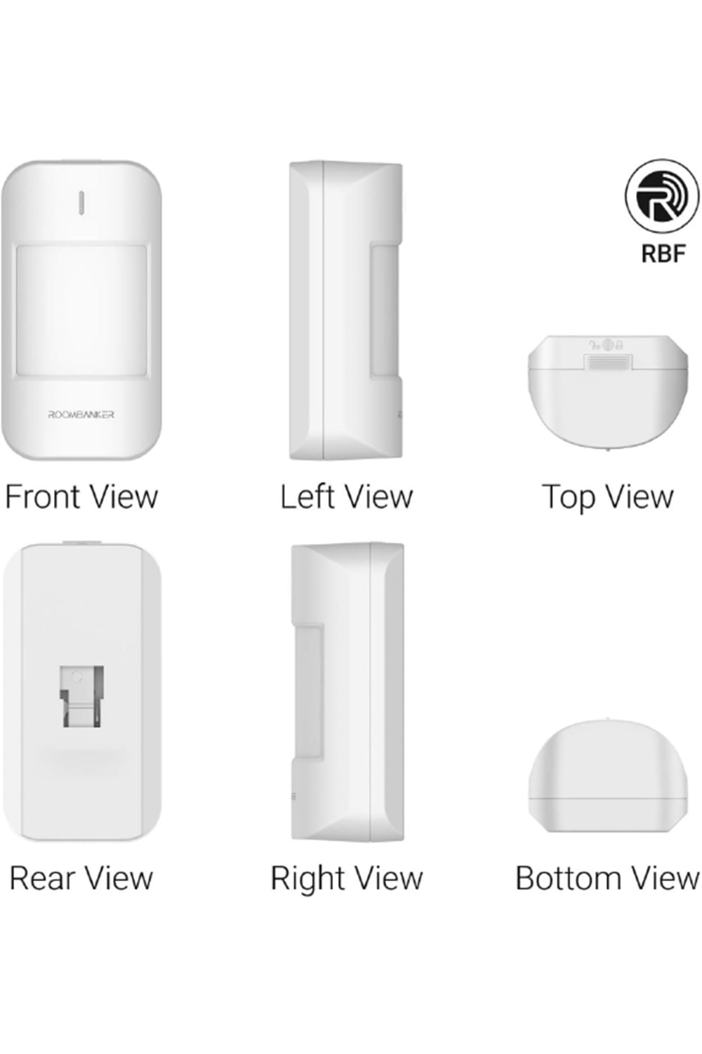 ROOMBANKER PIR Hareket Sensörü PS1-Geniş Algılama Aralığı: 12m ( aralık) / 110° (yatay) - 10 kg'a kadar Evcil Hayvan Bağışıklığı-En Son Algılama Teknolojileri-Uzaktan İletişim