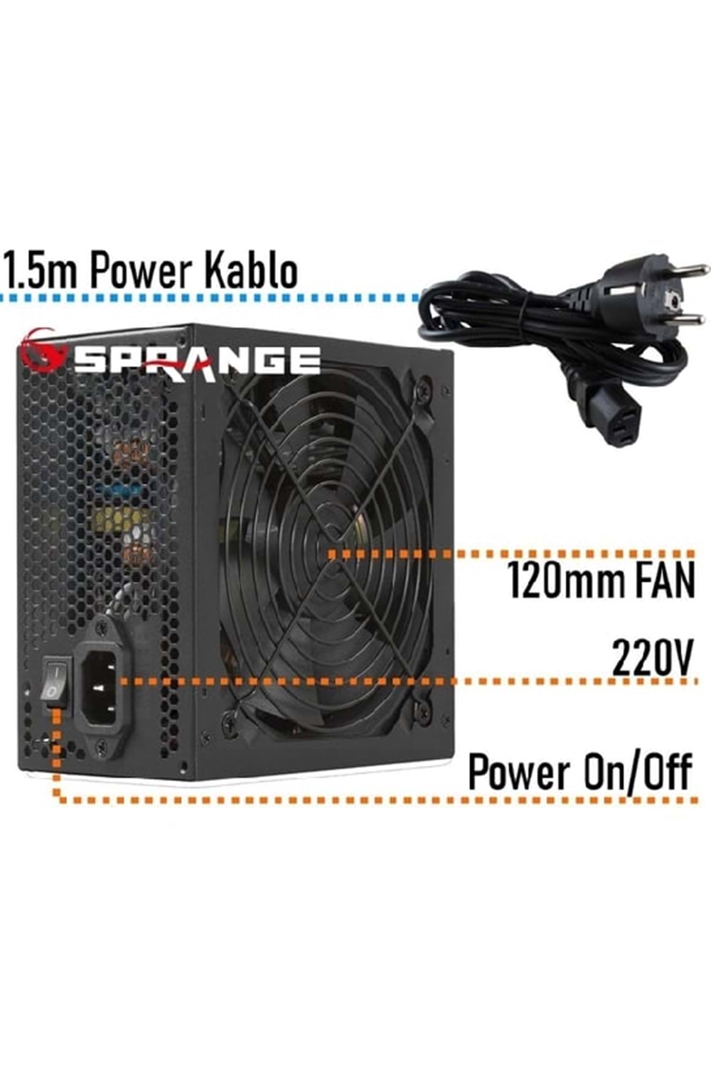 SPRANGE PS500-80P 500Watt 80 Plus White Power Supply