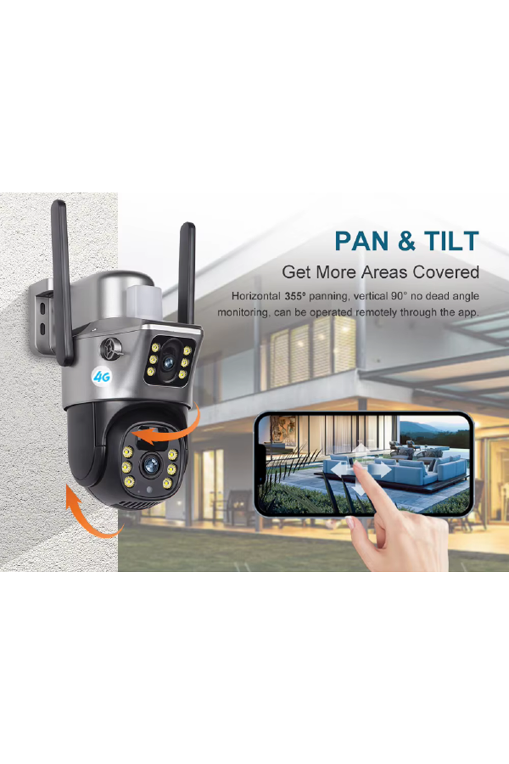 ALOSAT 4G-990 4G Sim Kart Güneş Kamerası Çift Lens Dış Mekan 6MP 4K Pil IP Kamera PIR Gece Görüş V380 Pro CCTV Güvenlik True Colour View Dual Lens Camera