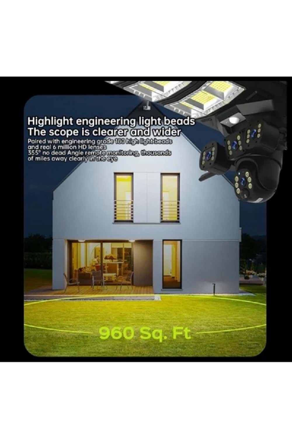 ALOSAT S4G-7485 SOLAR LAMBALI Rscamtom açık 6MP çok lens güneş sokak işık kamera hareket algılama Alarm renk gece görüş güvenlik kamerası 4G SIM KART