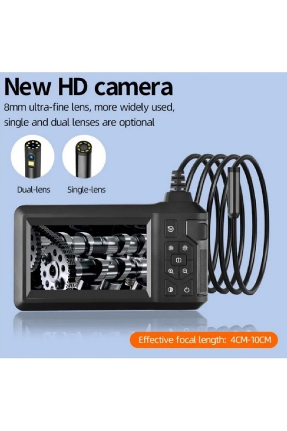 ALOSAT Y-4889 30Metre 2 Kameralı Monitörlü Sert Tel Kablolu Yılan Kamera