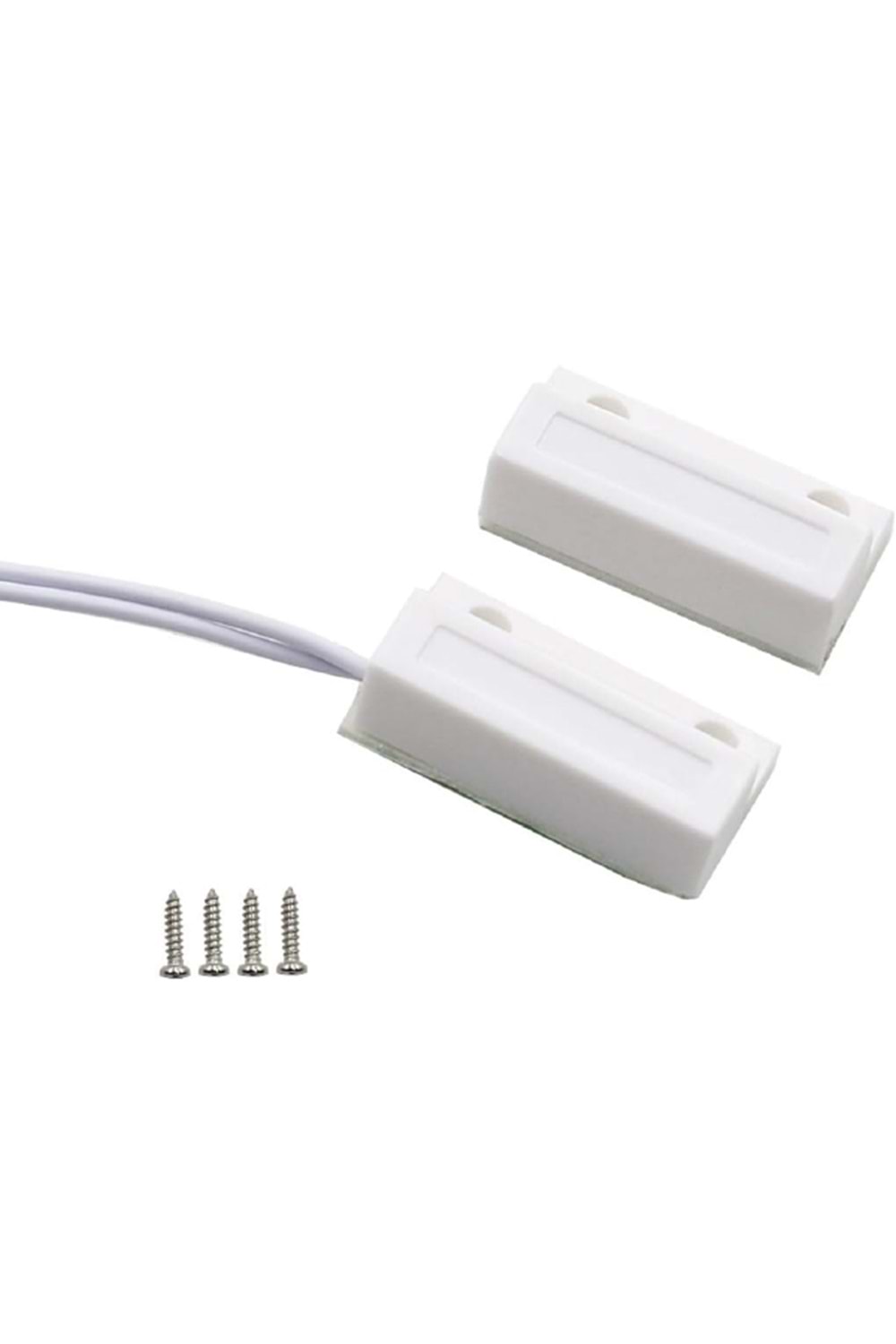 ALOSAT KA-6539 Kontak Sensörü KABLOLO Alarm Manyetik Saz Anahtarı Vidalar Beyaz