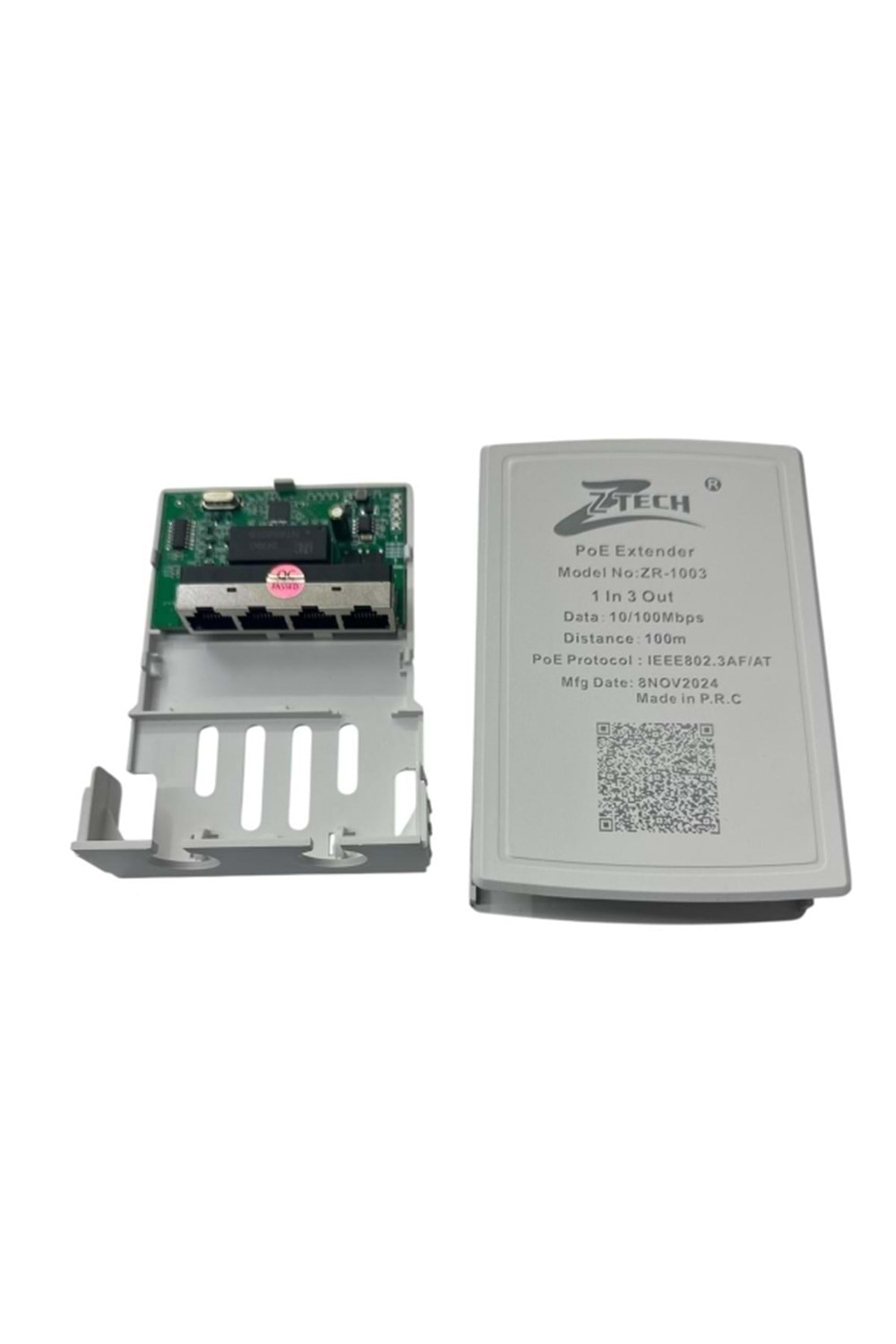 ZTECH ZR-1003 POE Extender 1+3Port PoE+ Repeater 1+3 Port 10/100Mbps, 1input,3 Output 30W 100Meters