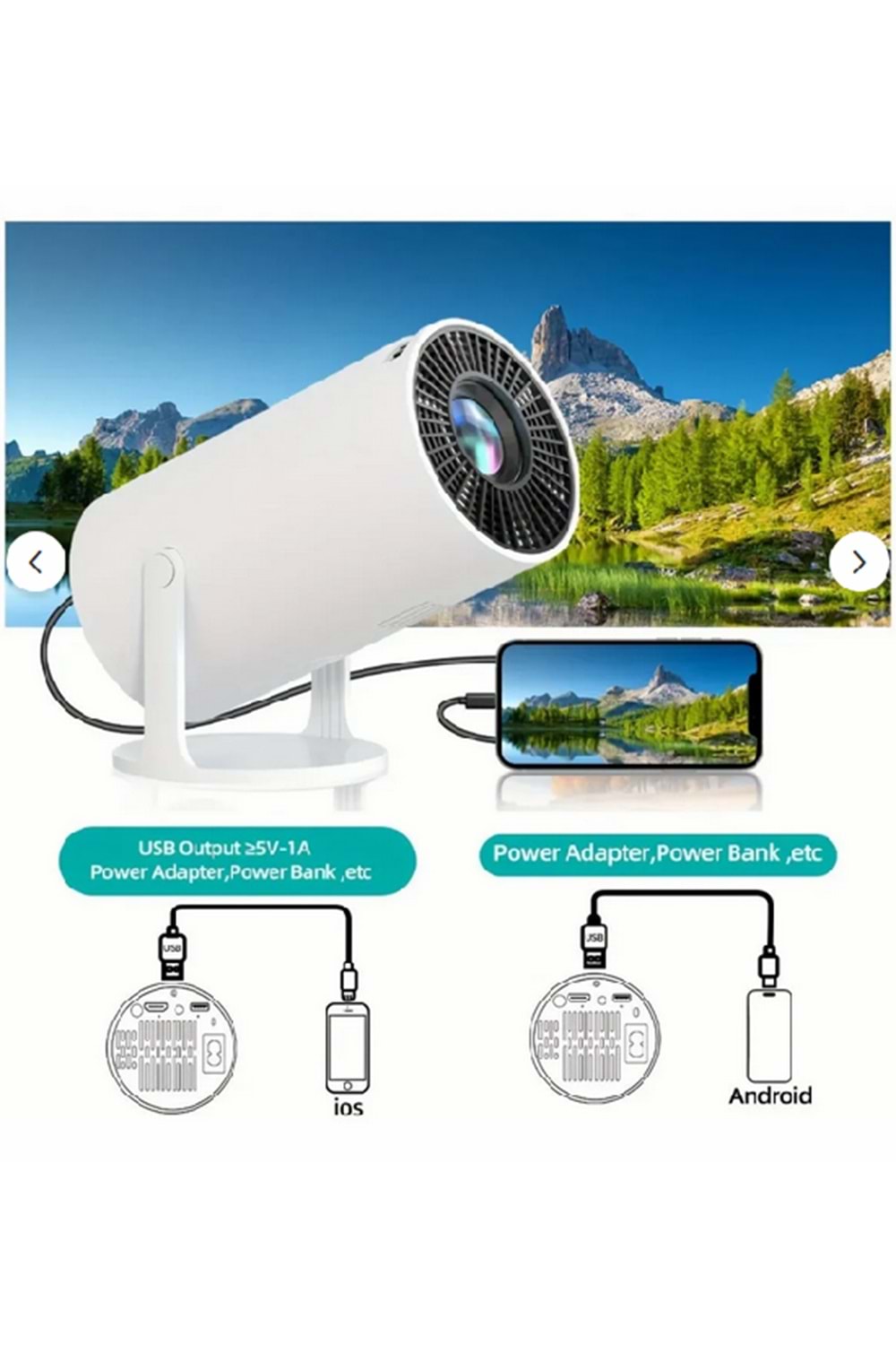 PROJEKSİYON AMX100 ANDROİD 11 MİNİ WİFİ BLUETOOTH DESTEKLİ AKILLI SİNEMA PROJEKTÖR