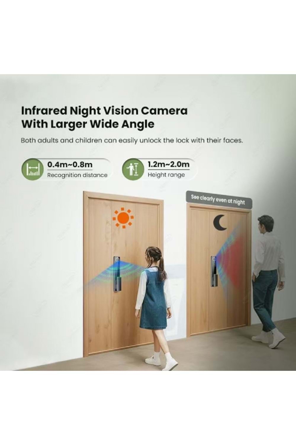 ALOSAT KL6085 MOTORLU KİLİT YÜZ TANIMA , PARMAK İZİ, KART, TUYA SMART LİFE AKILLI KAPI KİLİT SETİ