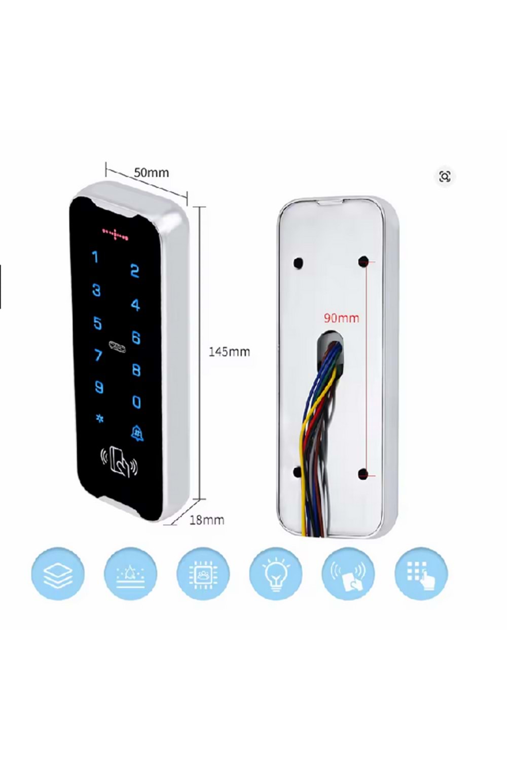 ALOSAT LS-40W METEL KASA Dokunmatik Tuş Takımı Kapı Şifreli Kart Okuyucu