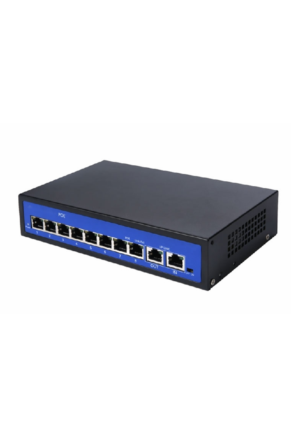 ALOSAT VP-A 8 Analog Sistemler İçin POE Switch 8 port 10M/100MMbps adaptive güç kaynağıRJ45 ports + 2port 10/100MMbps Kademeli RJ45 portsVeri alışverişi ve güç iletimini gerçekleştirmek üzere iç mekan monitörü için dahili POE güç kaynağı sağlar220*12
