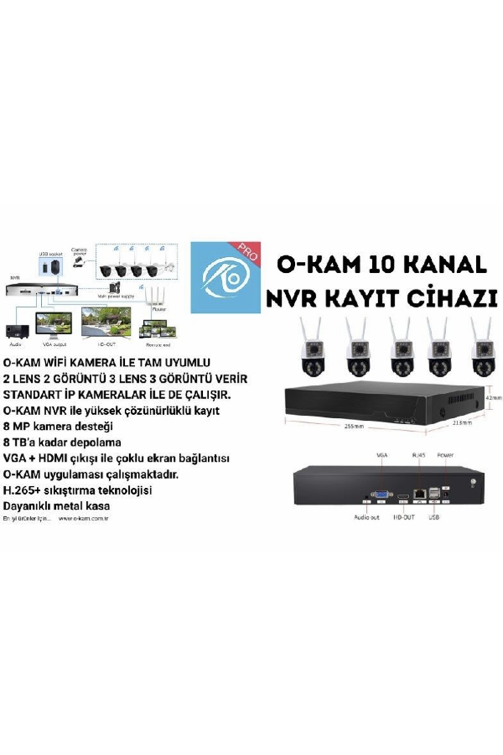 O-KAM ZR-4010 NVR 10 KANAL KAYIT CİHAZI Zr-3010