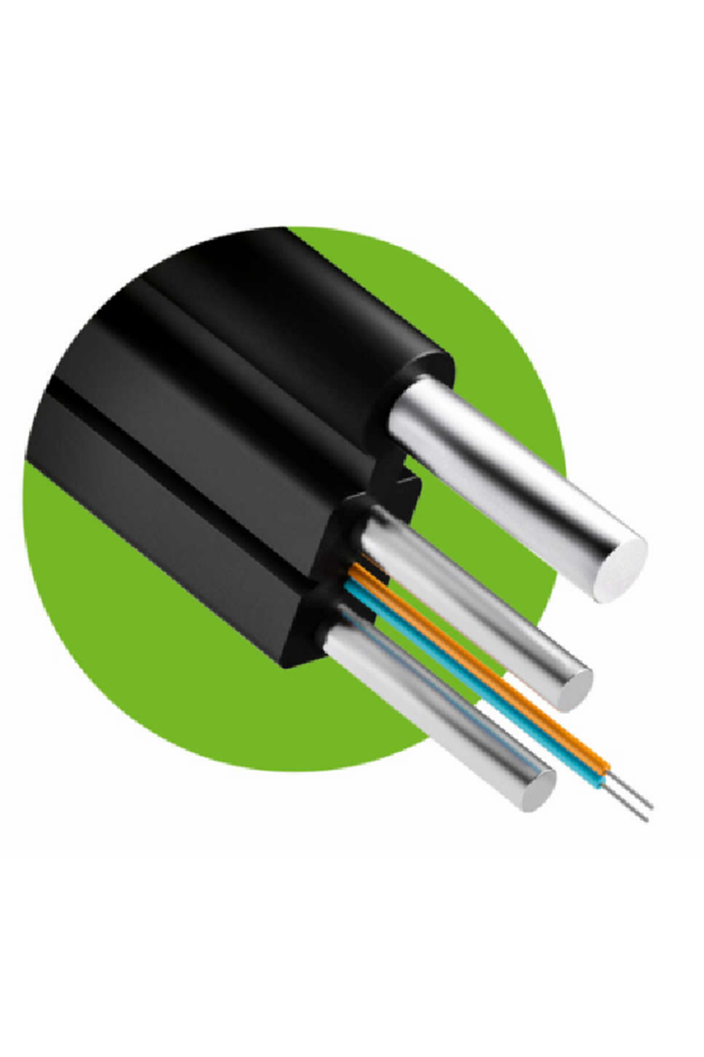 ALOSAT FİBER OPTİK HAVAİ ÇELİK ASKI TELLİ (G.567A1) SİYAH 4 CORE 1000 MT