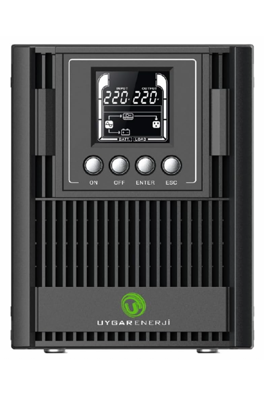 Uygar Enerji TIME 1KVA ONLINE LCD UPS 2×12V7AH Yeni Nesil Akülü Güç Kaynağı Ups (1 KVA 2X12V7AH Akü)