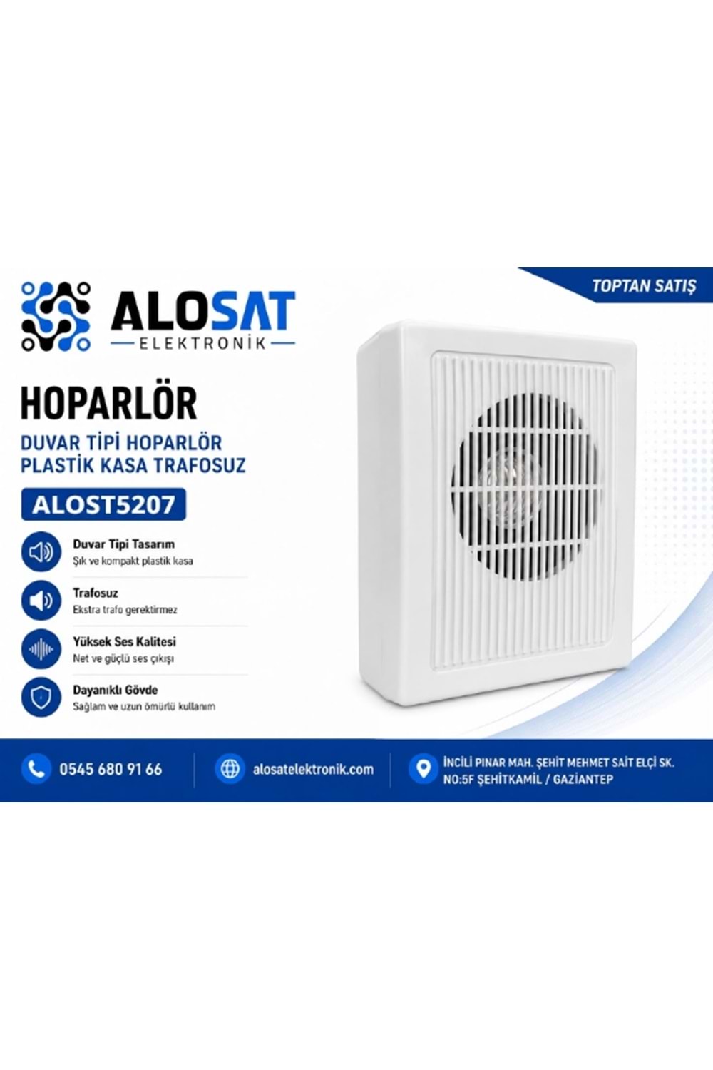 ALOSAT Duar TIPI Hoparlor blastk kasa Trafosuz