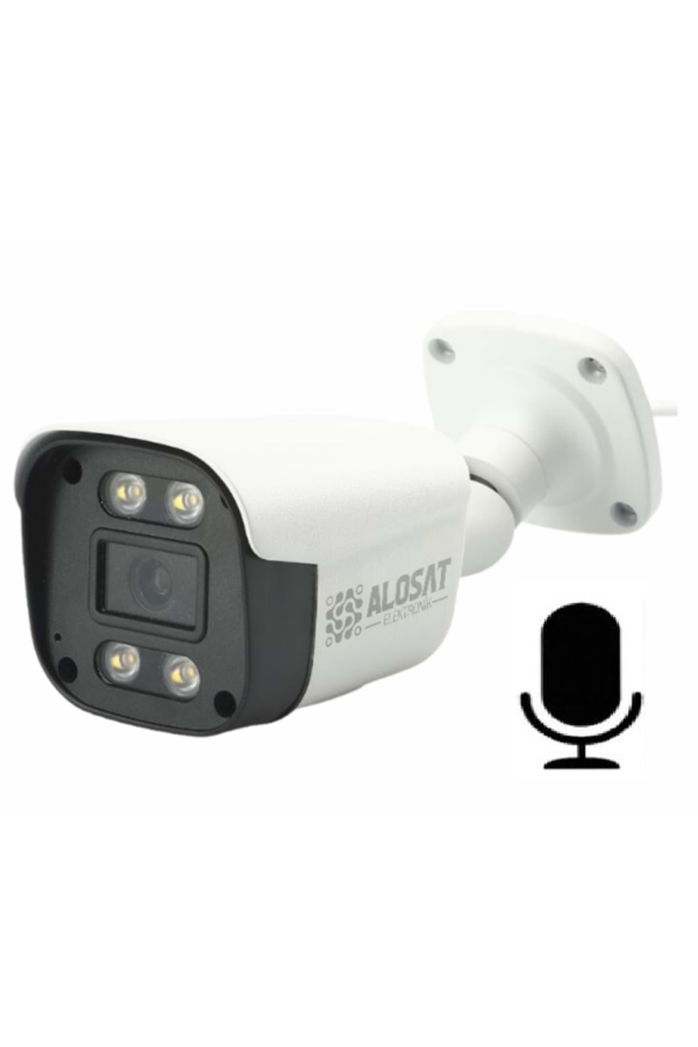 ALOSAT 5MP H5-8845SMW4 AHD Bullet Gece Renkli 4Warm Light LED AHD 5MP Güvenlik Kamera METEL KASA 3,6 MM 5Mp Sabit Lens, 1/2,7