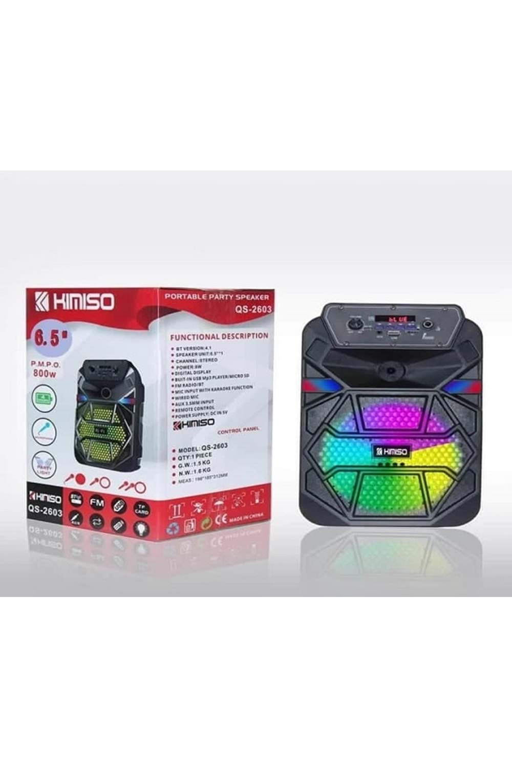 Kimiso QS-2603 karaoke bluetooth speaker with remote and 