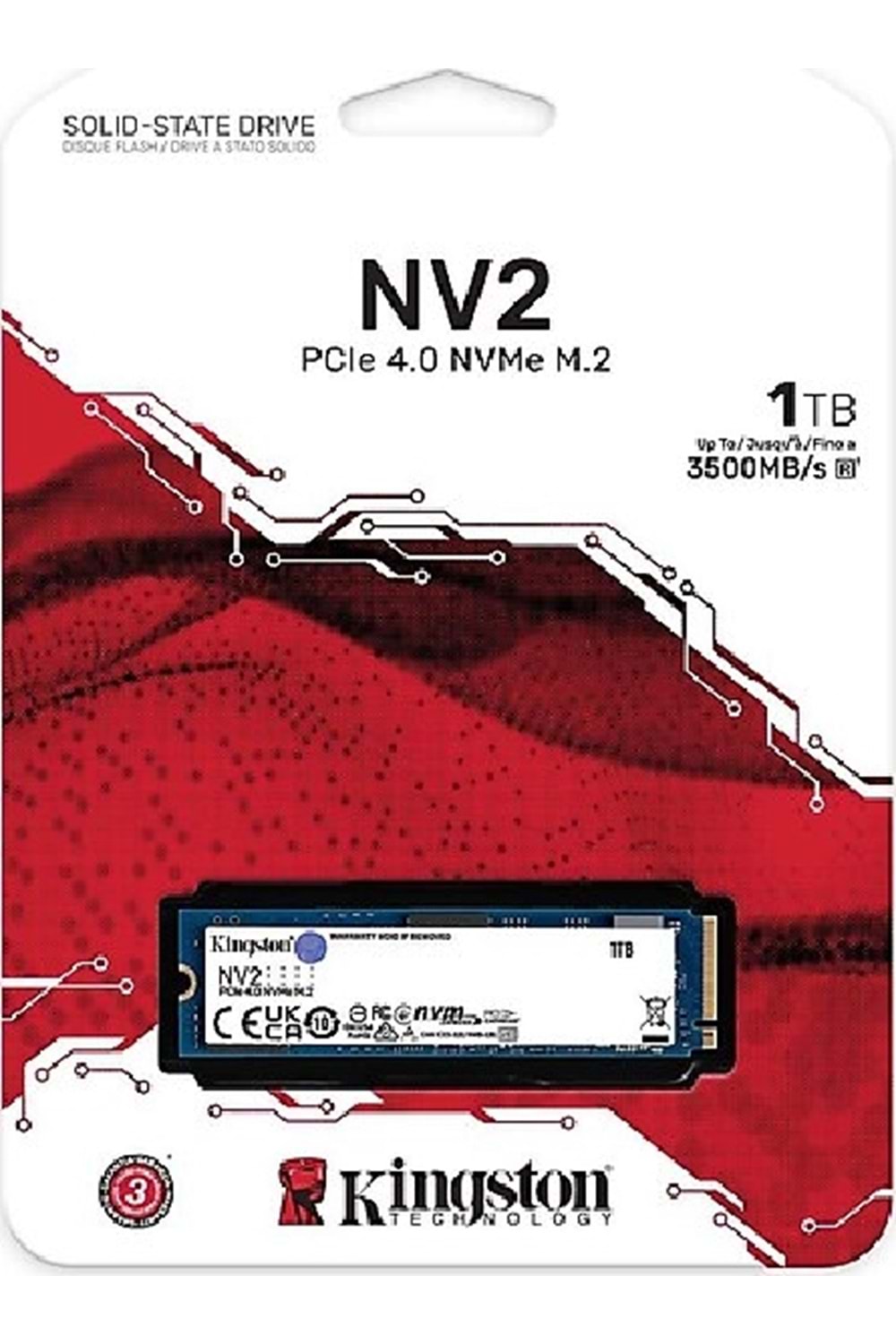 KINGSTON SNV2S/1000G NV2 M.2 1TB (3500/2100MB/s) PCIe + NVMe SSD Disk (22x80MM)