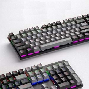 XUNFOX K50 Gaming Mechanical Keyboard USB Luminous Color Wired 104 keys with RGB Light Blue Switch for PC Computer Games
