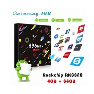 H96 MAX RK3318 Android 9.0 4GB 64GB 4K TV Box 2.4G5G Wifi LAN Bluetooth