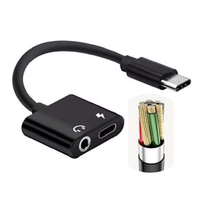 2 in 1 Type C Audio & Charging 2A Adapter JH-020 J-011