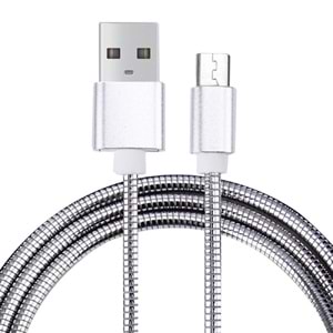 Güçlü Metal kaplama bahar tasarım mikro USB veri eşleştirme şarj kablosu Samsung 2.4A