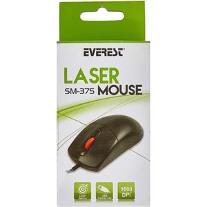 Everest SM-375 Usb Siyah 1600 dpi Lazer Mouse