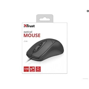 TRUST ZIVA KABLOLU 1200DPI OPTIK USB MOUSE SİYAH (21947)