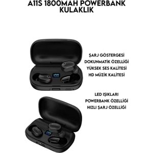 Xiaomi Redmi Earbuds A11S Tws Göstergeli Bluetooth Kulaklık Powerbank Siyah