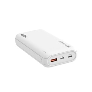 Bix 18W Çift Çıkışlı QC 3.0 PD 20000 mAh Powerbank-Beyaz