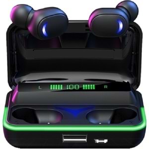 E10 Mipods Bluetooth V5.1 Kablosuz Powerbankli LED Göstergeli Işıklı Yeni Nesil Oyuncu Kulaklığı