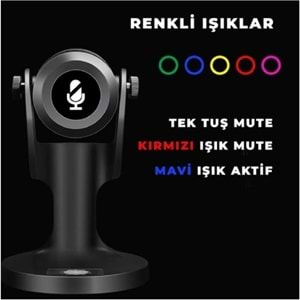 Midex Hype USB RGB Oyuncu ve Yayıncı Mikrofonu (Kayıt Gaming Tiktok Twitch Canlı yayın Discord Youtube)