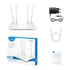 CUDY WR1200 5×10/100Mbps 5GHz-867Mbps+2.4GHz-300Mbps 4x5dBi fixed Router