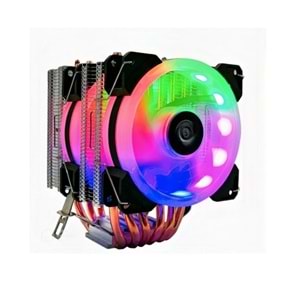 Revenge Kule Tipi 2 Fanlı Rainbow Gaming İşlemci Fanı 4 Bakır Kanallı CPU Fan Soğutma Sistemi CP600-2F