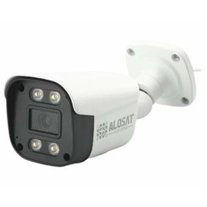 ALOSAT IP 4MP P4-8845SMW4 Dahili ses IP Bullet Kamera Gece Renkli 4Warm Light LED SESLI POE IP H.265 4Mp 2304x1296P Full HD3,6 MM 5Mp Sabit Lens, 50 Metre Gece/GündüzP