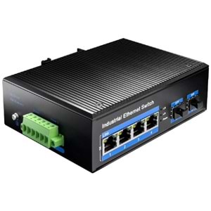 CUDY IG1004S2P 4 Port 10/100/1000 Yönetilemez 2 SFP (1GB) Endüstriyel Tip (-40°C+85°C) (4 Port Poe+) 120W Switch
