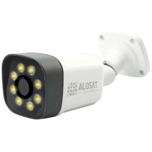 ALOSAT 5MP H5-6545SMW6 AHD SİS VAR Bullet Gece Renkli 6Warm Light LED AHD 5MP Güvenlik Kamera METEL KASA 3,6 MM 5Mp Sabit Lens, 1/2,7