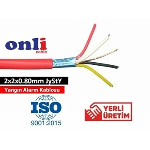 Onli 2x2x0.80mm JyStY Yangın Alarm Kablosu 500mt