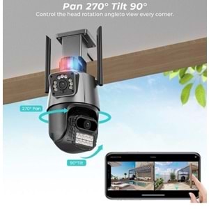 YG DESIGN WIFI IP Kamera YK-P2042 3 MP Sabit 3 MP Hareketli Sensör Siren Dış Ortam Speed Dome Akıllı Kamera