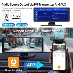 ALOSSAT 4K ANDROİD YK3507 10.26 inç Multimedia Özelli Dokunmatik Çift Kamera Araç Ekranı