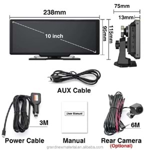 ALOSSAT 4K ANDROİD YK3507 10.26 inç Multimedia Özelli Dokunmatik Çift Kamera Araç Ekranı