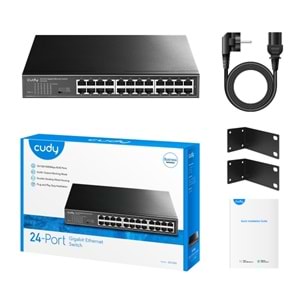 CUDY FS1024 24 Port 10/100 Yönetilemez Rack mount Metal Kasa Switch